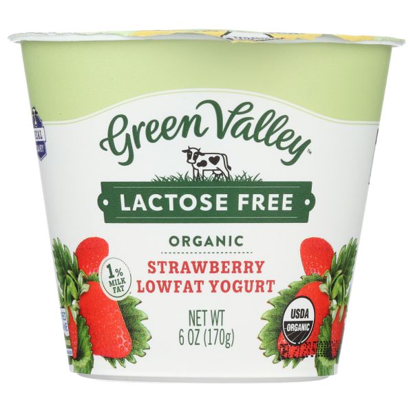 GREEN VALLEY ORGANICS: Lactose Free Strawberry Yogurt, 6 oz