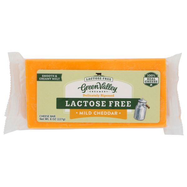 GREEN VALLEY CREAMERY: Lactose Free Mild Cheddar Cheese Bar, 8 oz