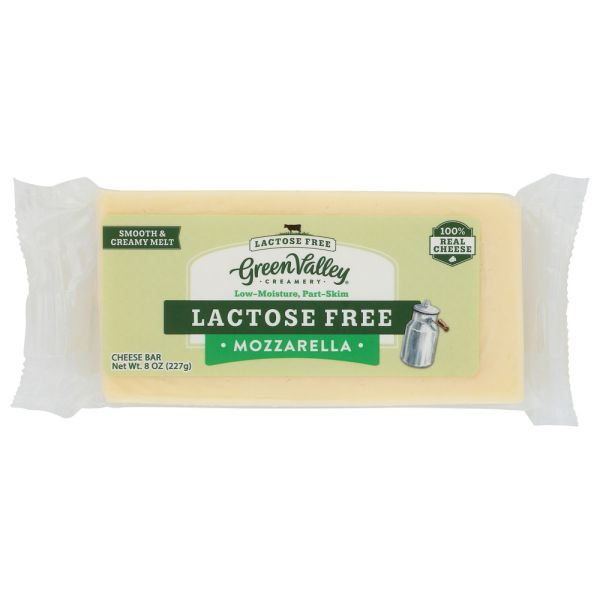 GREEN VALLEY CREAMERY: Lactose Free Mozzarella Cheese Bar, 8 oz