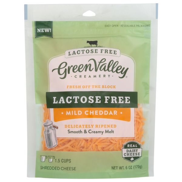 GREEN VALLEY CREAMERY: Lactose Free Mild Cheddar Shredded, 6 oz