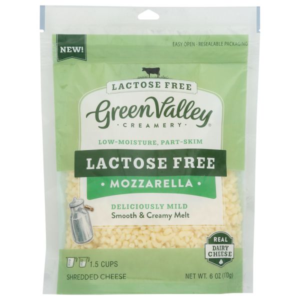 GREEN VALLEY CREAMERY: Lactose Free Mozzarella Shredded, 6 oz