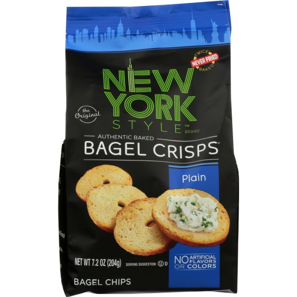 NEW YORK STYLE: Plain Bagel Crisps, 7.2 oz