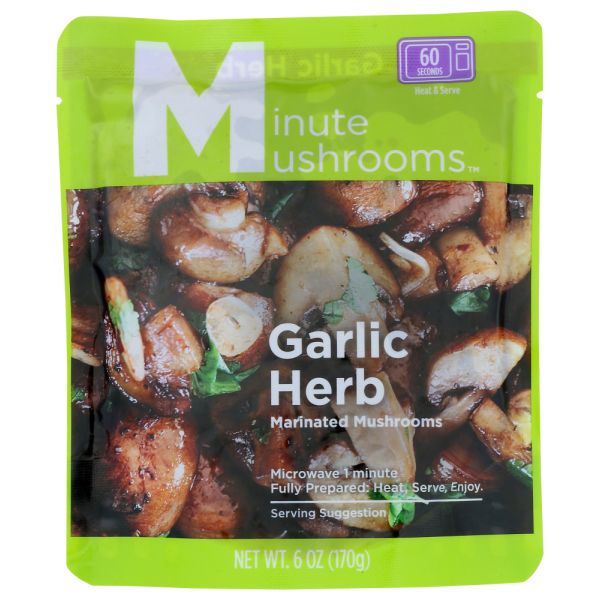 MINUTE MUSHROOMS: Garlic Herb Marinated Mushroom, 6 oz