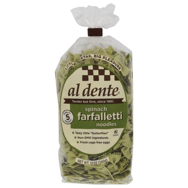 AL DENTE: Spinach Farfalletti Pasta, 12 oz