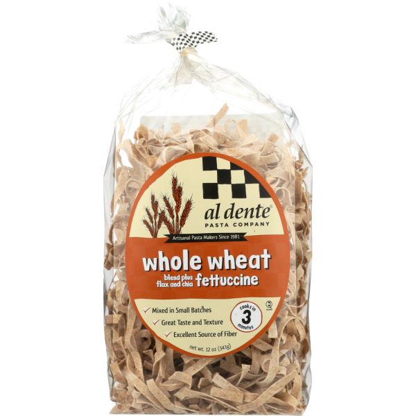 AL DENTE: Pasta Whole Wheat Fettuccine, 12 oz
