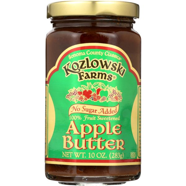 KOZLOWSKI FARMS: Fruit Butter No Sugar Added Apple, 10 oz