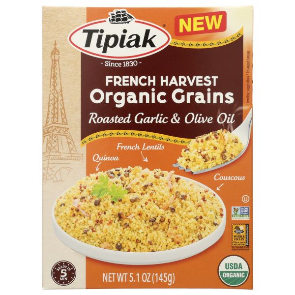 TIPIAK: French Harvest Organic Grains Roasted Garlic Olive Oil, 5.1 oz