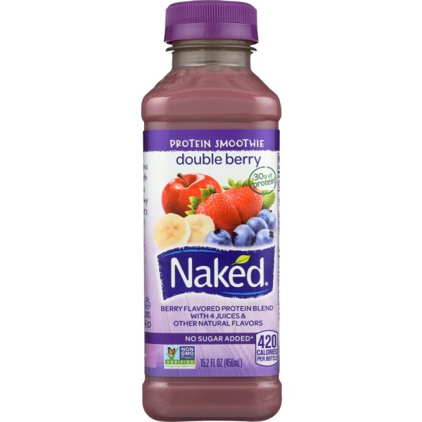 NAKED JUICE: Protein Smoothie Double Berry, 15.20 oz