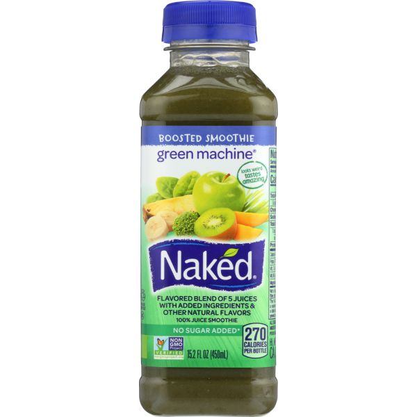 NAKED: Green Machine All Natural Fruit + Boosts Juice Smoothie, 15.2 Oz
