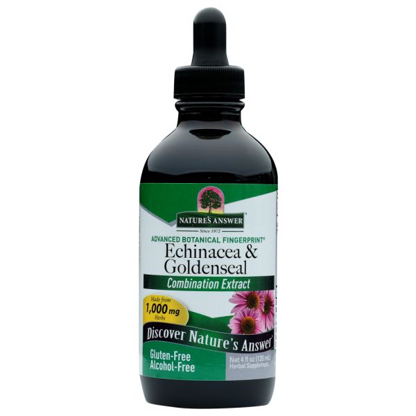 NATURES ANSWER: Echinacea and Goldenseal Alcohol Free, 4 oz
