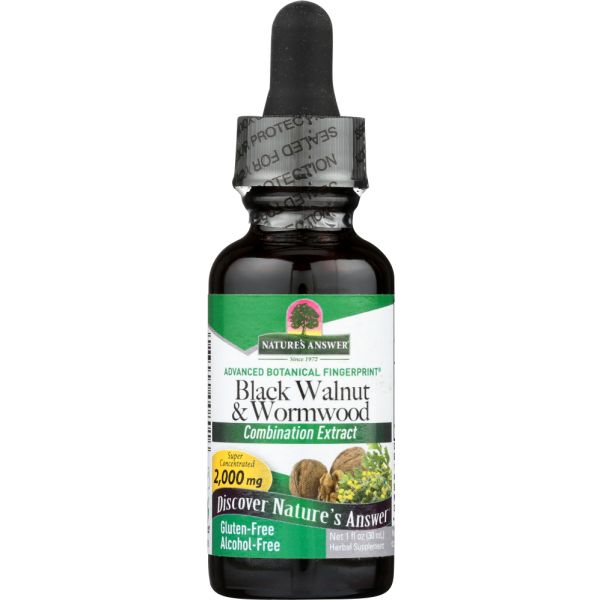 NATURE'S ANSWER: Black Walnut and Wormwood Complex Alcohol-Free 2,000 mg, 1 oz