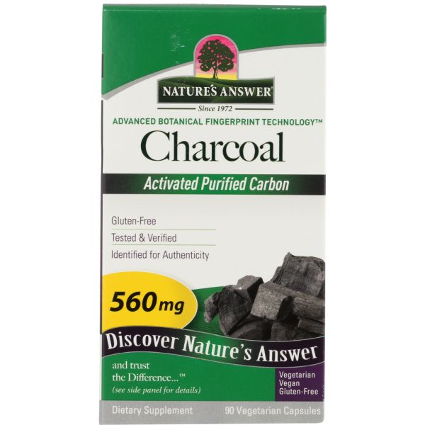 NATURES ANSWER: Charcoal Activated, 90 sg
