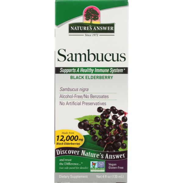 NATURE'S ANSWER: Sambucus Black Elder Berry Extract 5,000 mg, 4 oz