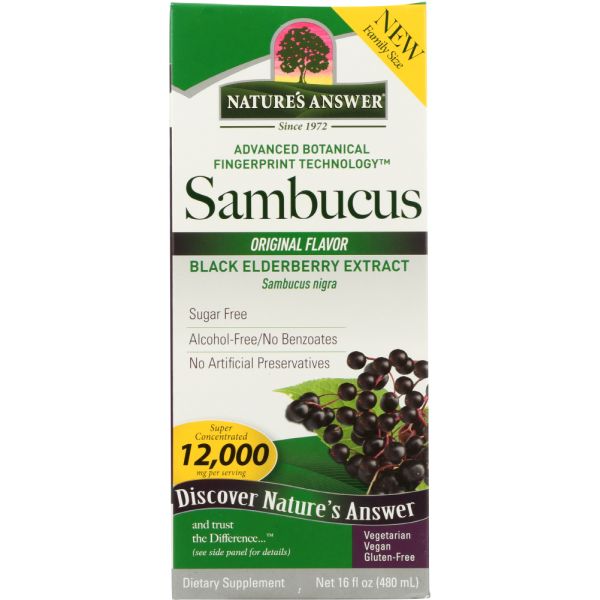 NATURES ANSWER: Sambucus Original Black Elderberry, 16 oz