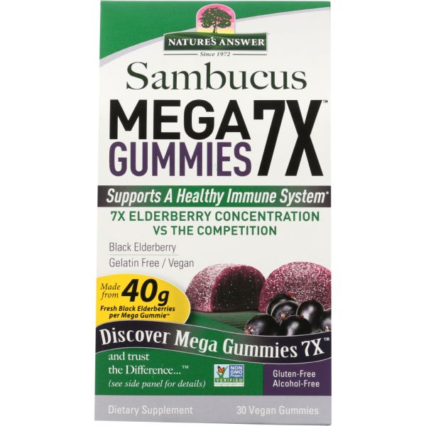 NATURES ANSWER: Sambucus Mega Gummies, 30 ea