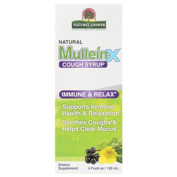 NATURES ANSWER: Mullein X Cough Immune and Relax Cough Syrup, 4 fo