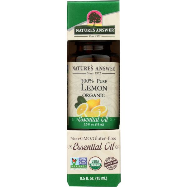NATURES ANSWER: Essential Oil Organic Lemon, 0.5 oz