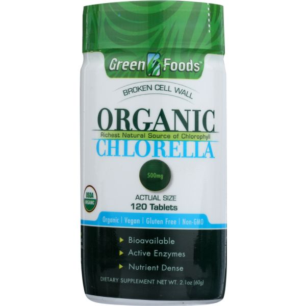 GREEN FOODS: Organic Chlorella 500 mg, 120 tb