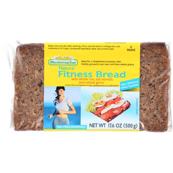 MESTEMACHER: Fitness Bread with Whole Rye Oat Kernels and Wheat Germs, 17.6 oz