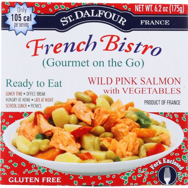 St. Dalfour Gourmet on the Go Ready to Eat Wild Salmon with Vegetables, 6.2 Oz