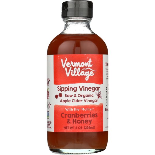 VERMONT VILLAGE: Sipping Vinegar Cranberry & Honey, 8 oz