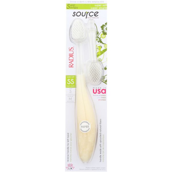 RADIUS SOURCE: Toothbrush Super Soft Bristles Replaceable Head Medium, 1 pack