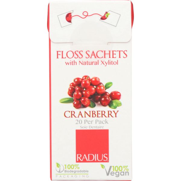 RADIUS: Floss Cranberry Vegan Xylitol, 0.5 oz