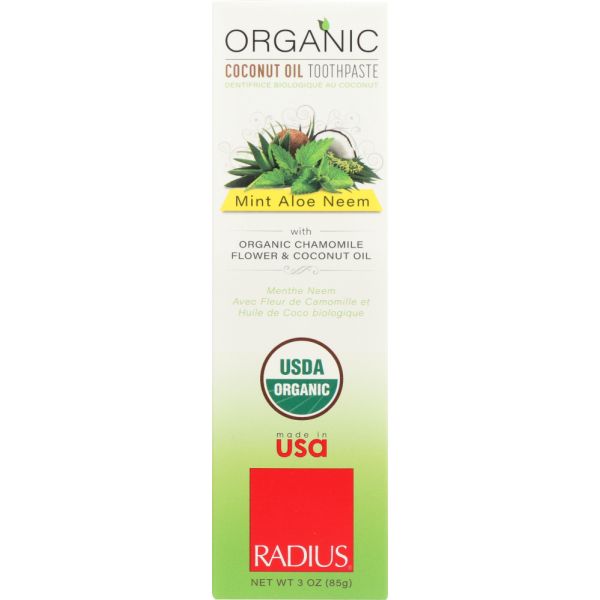 RADIUS: Toothpaste Mint Aloe Neem Organic, 3 oz