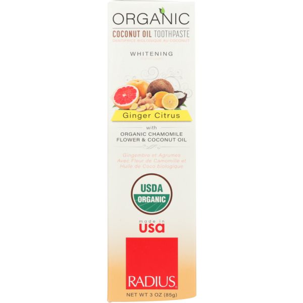 RADIUS: Toothpaste Ginger Citrus Organic, 3 oz