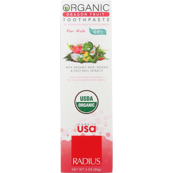 RADIUS: Children's Dragon Fruit Gel Toothpaste, 3 oz