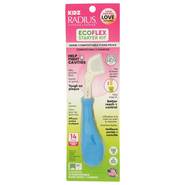 RADIUS: Kids Bubblegum EcoFlex Floss Pick Starter Kit, 1 ea