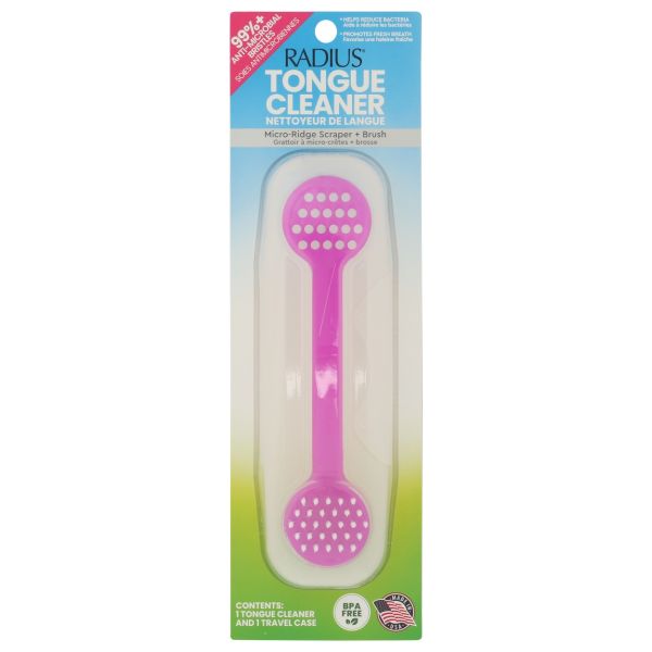 RADIUS: Fuchsia 2-in-1 Tongue Cleaner, 1 ea