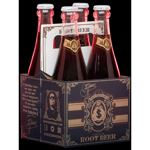 GENE SIMMONS MONEYBAG: Soda Root Beer 4 Pack, 46 oz