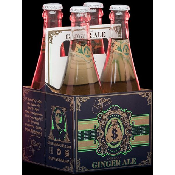 GENE SIMMONS MONEYBAG: Soda Ginger Ale 4 Pack, 46 oz