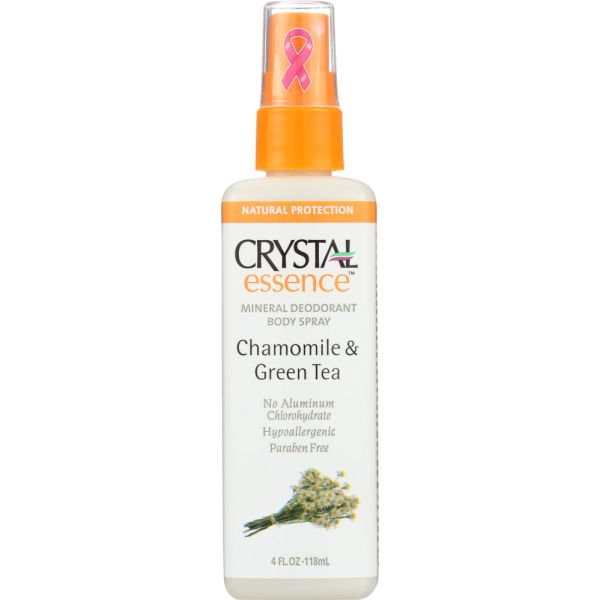 CRYSTAL BODY DEODORANT: Deodorant Spray Chamomile & Green Tea, 4 oz