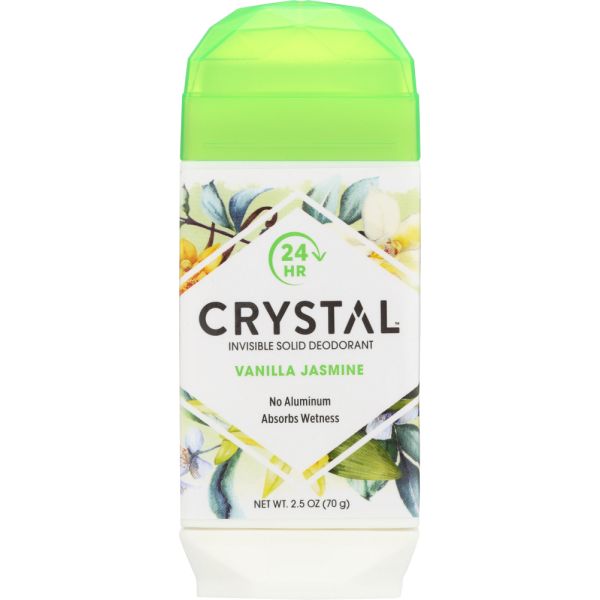 CRYSTAL BODY DEODORANT: Invisible Solid Deodorant Vanilla and Jasmine, 2.5 oz