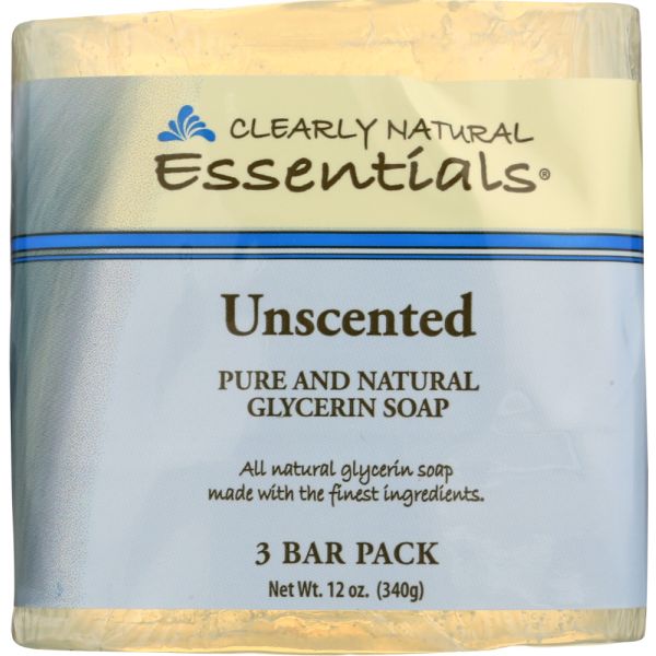 CLEARLY NATURAL: Soap Bar 3 pk Unscented, 12 oz