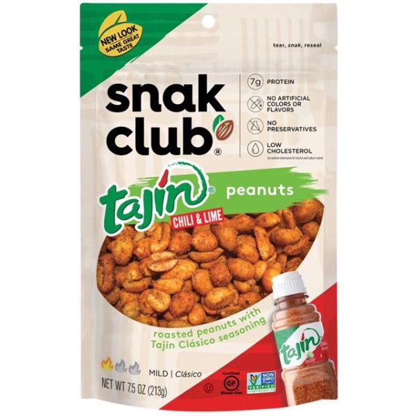 SNAK CLUB: Tajin Peanuts, 7.5 oz