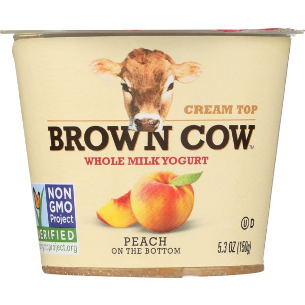 BROWN COW: Yogurt Peach On The Bottom Cream Top, 5.3 oz