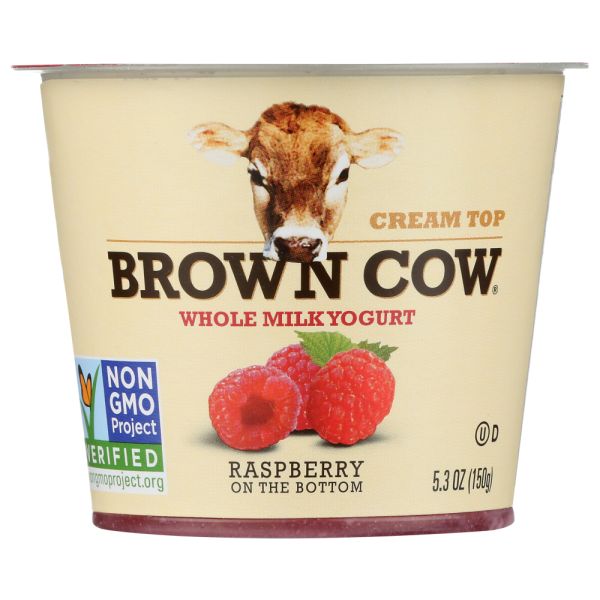 BROWN COW: Yogurt Raspberry On The Bottom Cream Top, 5.3 oz