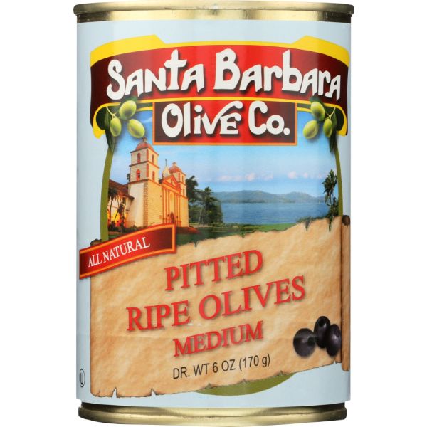 SANTA BARBARA: Pitted Ripe Olives Medium, 6 oz