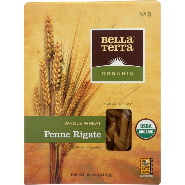BELLA TERRA: Organic Whole Wheat Penne Rigate Pasta, 12 oz