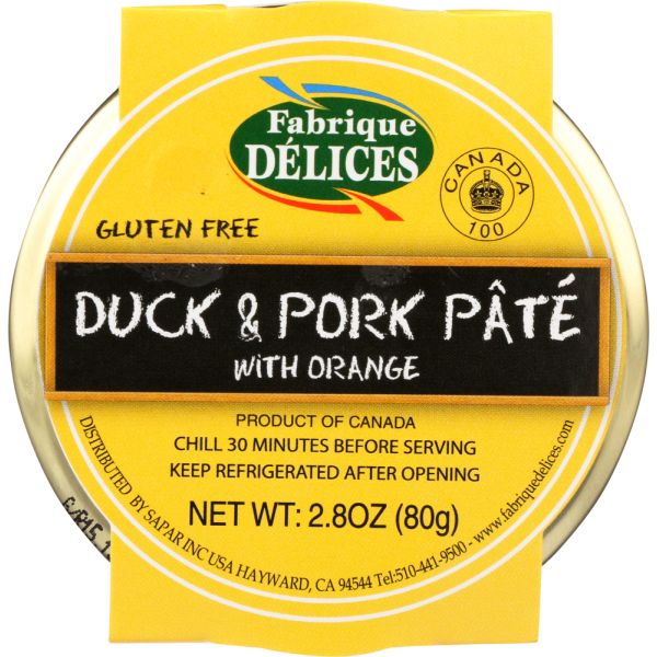 FABRIQUE DELICES: Duck & Pork Pate with Orange, 2.8 oz