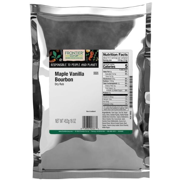 FRONTIER BULK: Maple Vanilla Bourbon Dry Rub, 16 oz