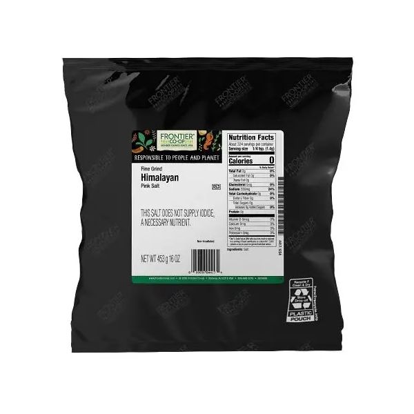 FRONTIER BULK: Fine Grind Himalayan Pink Salt, 16 oz