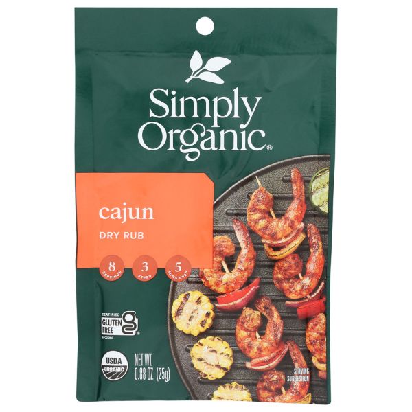 SIMPLY ORGANIC: Mix Cajun Dry Rub, 0.88 oz