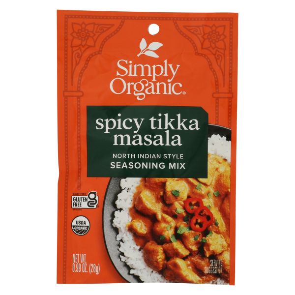 SIMPLY ORGANIC: Spicy Tikka Masala North Indian Style Seasoning Mix, 0.99 oz