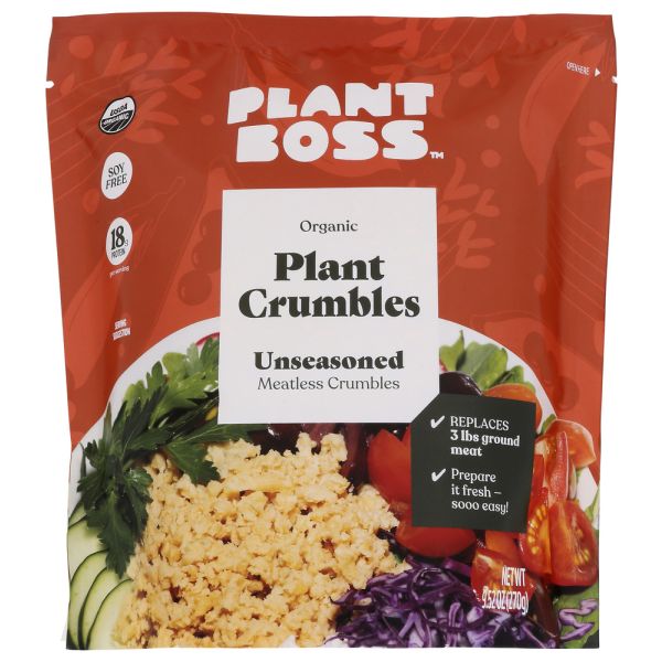 PLANT BOSS: Unseasoned Plant Crumbles, 9.52 oz