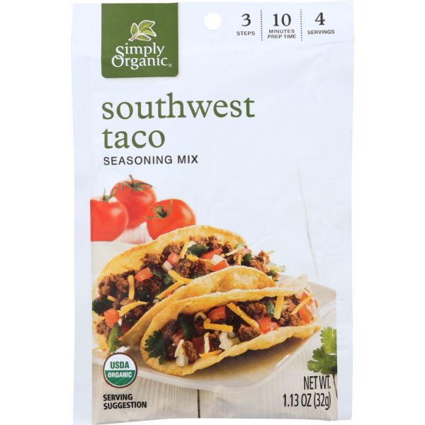 SIMPLY ORGANIC: Southwest Taco Seasoning, 1.13 Oz