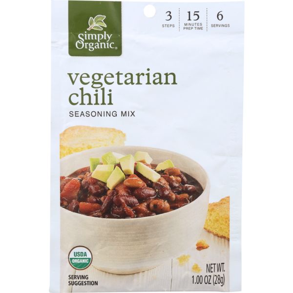 SIMPLY ORGANIC: Seasoning Mix Vegetarian Chili, 1 Oz